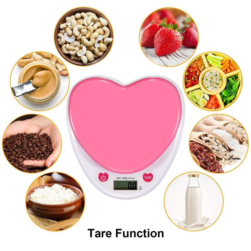 Digital Kitchen Weighing Scale With Heart Shape