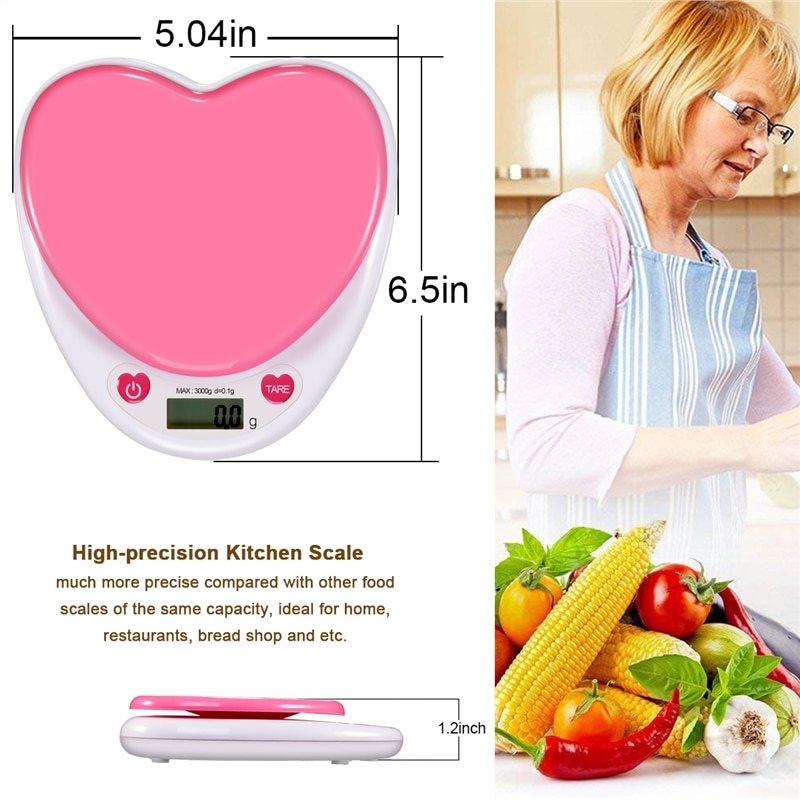 Digital Kitchen Weighing Scale With Heart Shape