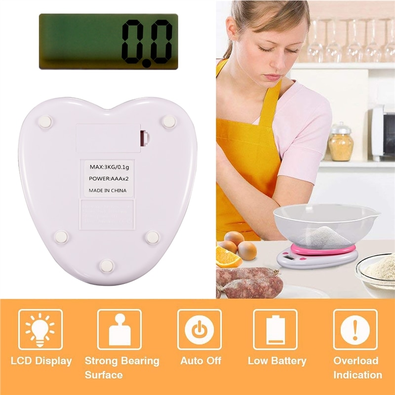 Digital Kitchen Weighing Scale With Heart Shape