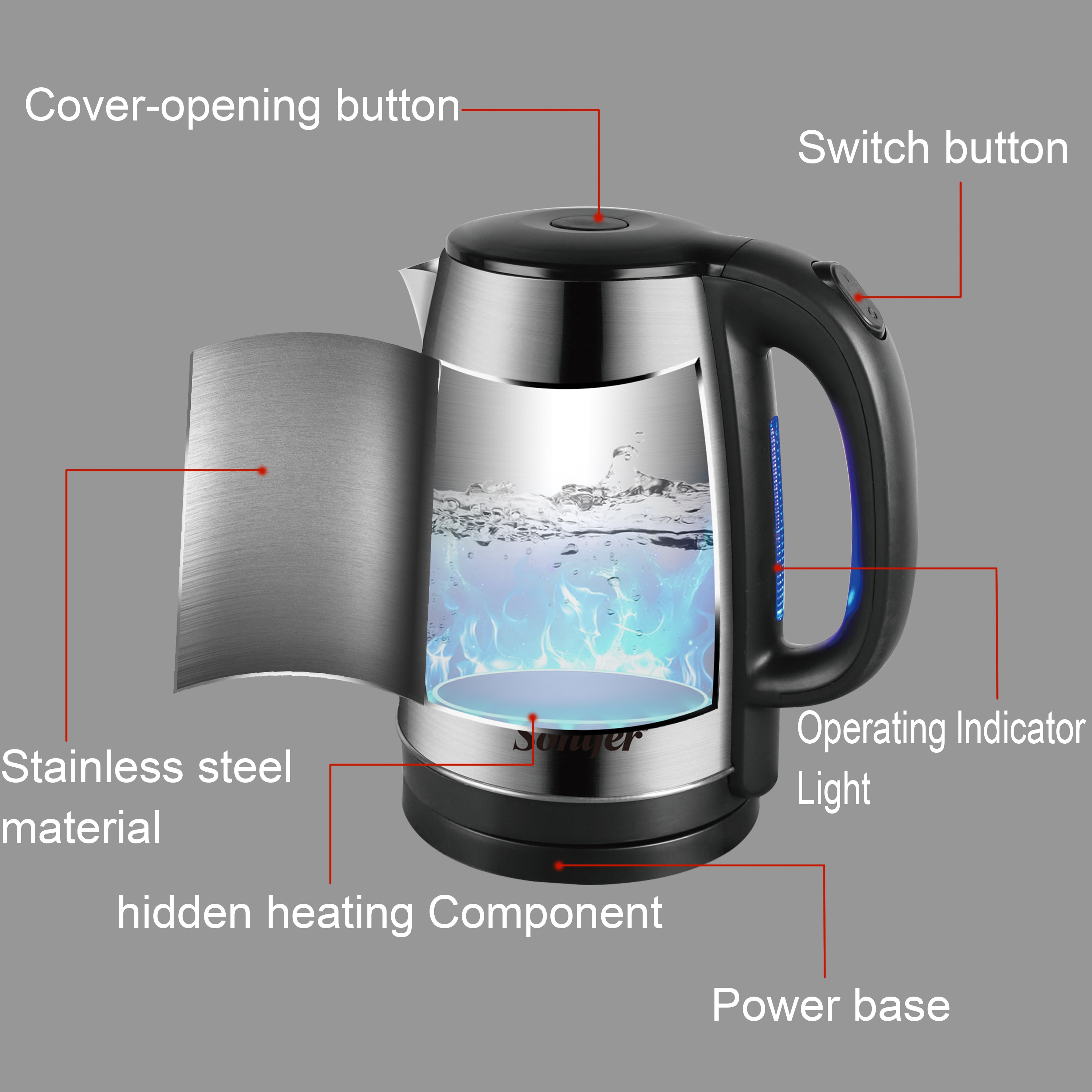 Hot Water Kettle 1.8L Capacity