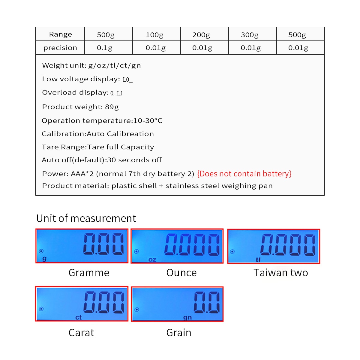 Pocket-Size Digital Jewelry Scale