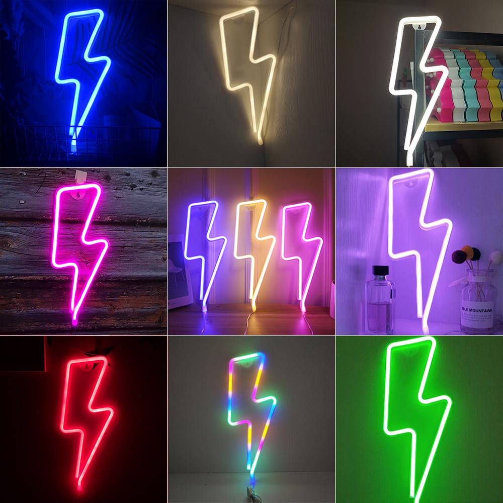 Neon Lightning Bolt LED Decor Light
