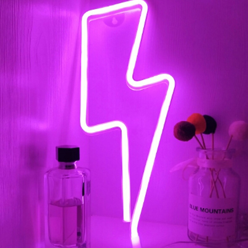 Neon Lightning Bolt LED Decor Light