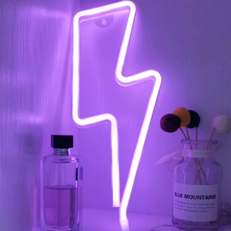 Neon Lightning Bolt LED Decor Light