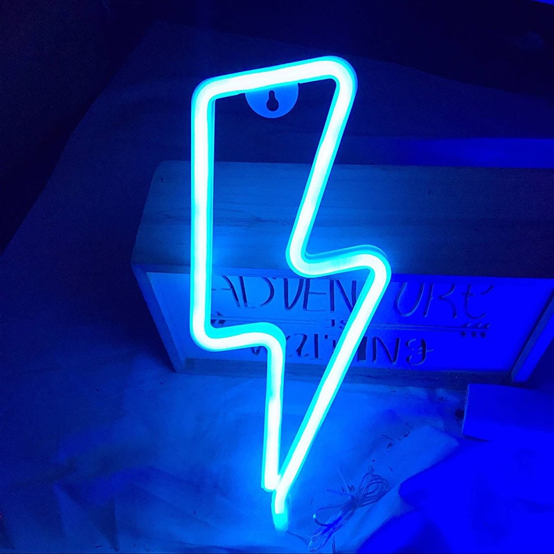 Neon Lightning Bolt LED Decor Light