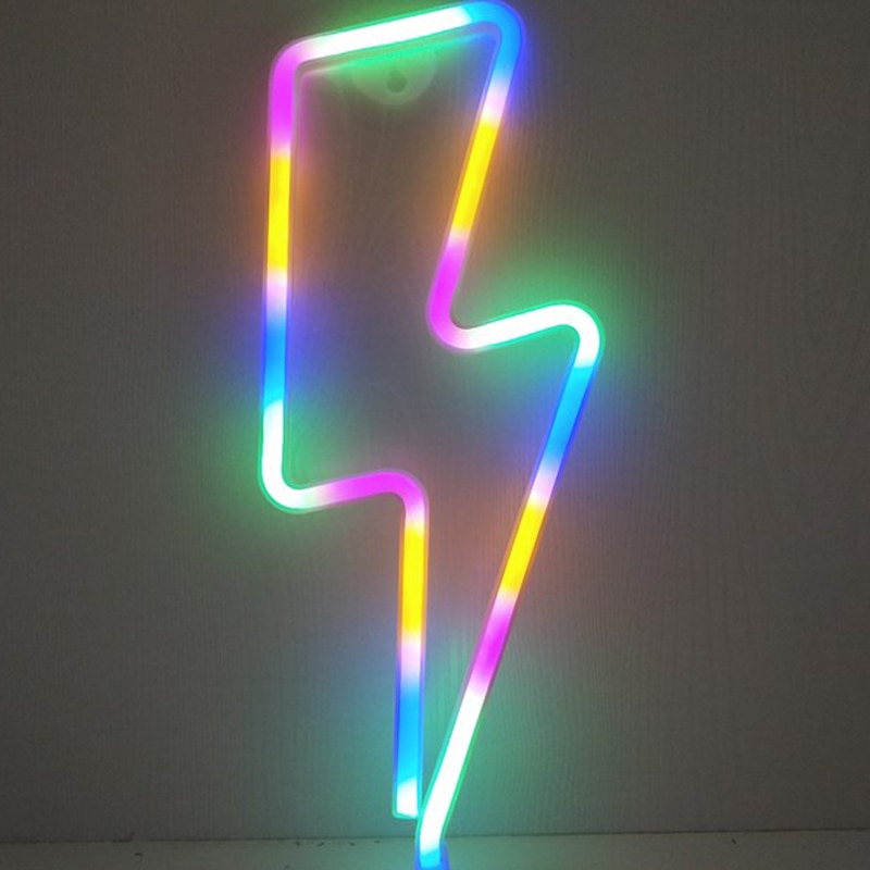 Neon Lightning Bolt LED Decor Light