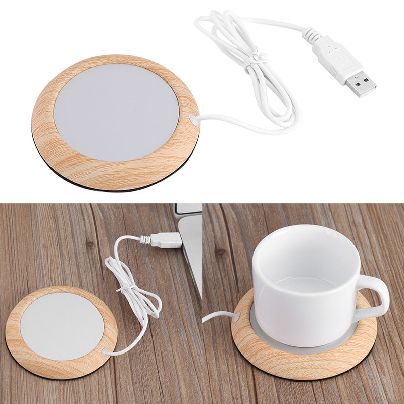 USB Cup Heater Wooden Warmer