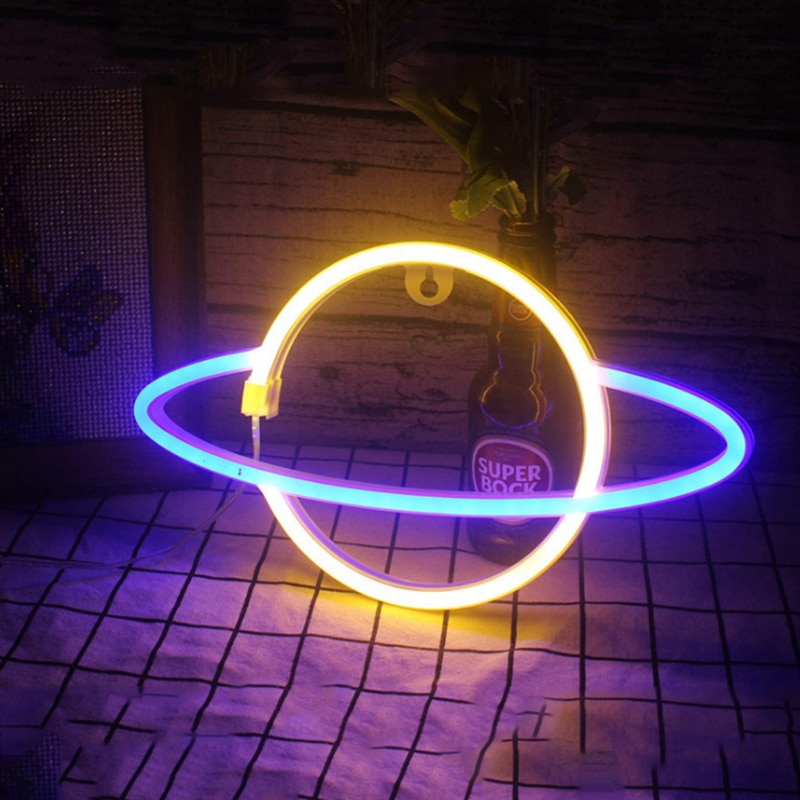 Planet Neon Sign LED Wall Decor Light