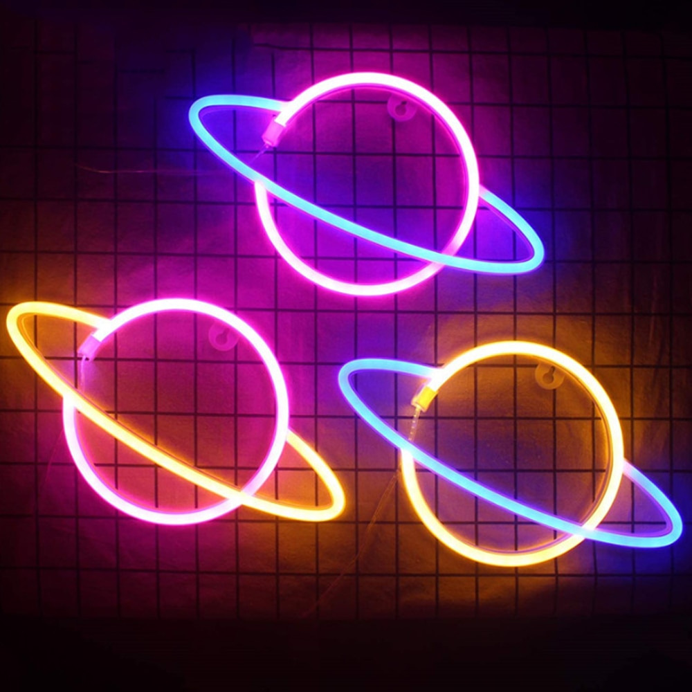 Planet Neon Sign LED Wall Decor Light