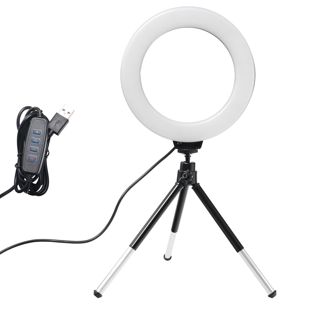 Mini LED Ring Lamp with Tripod