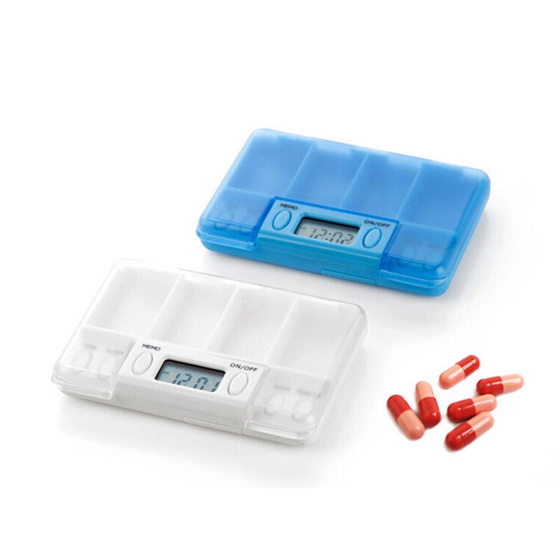 Alarm Pill Box 4 Grid Pill Organizer with Alarm