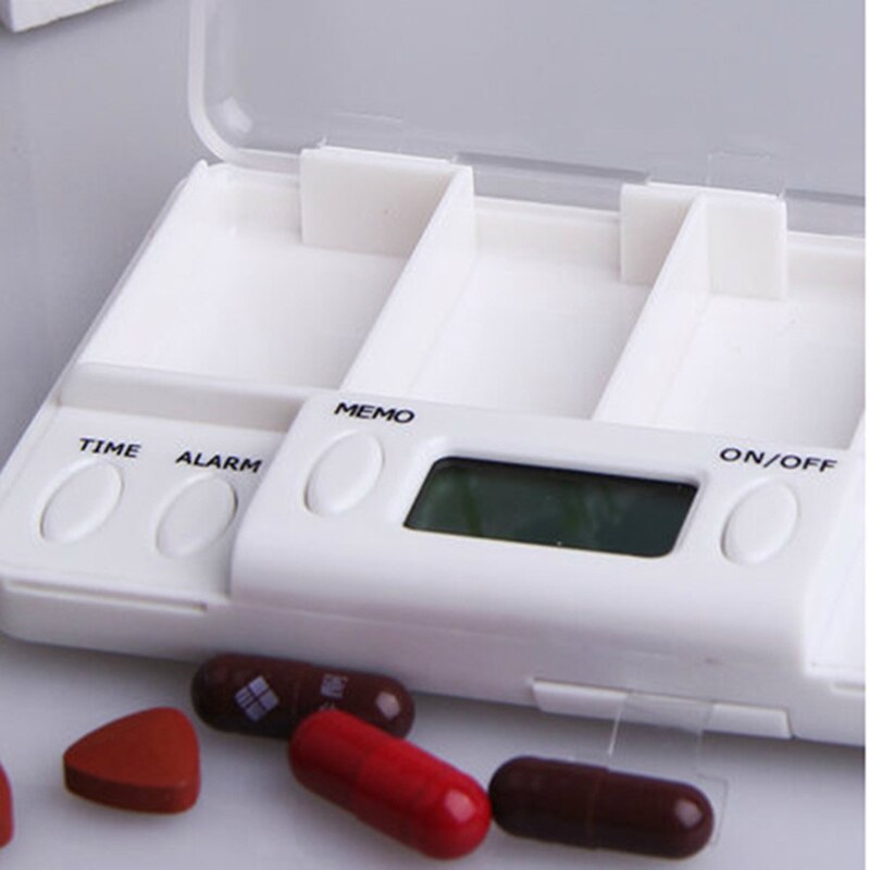 Alarm Pill Box 4 Grid Pill Organizer with Alarm