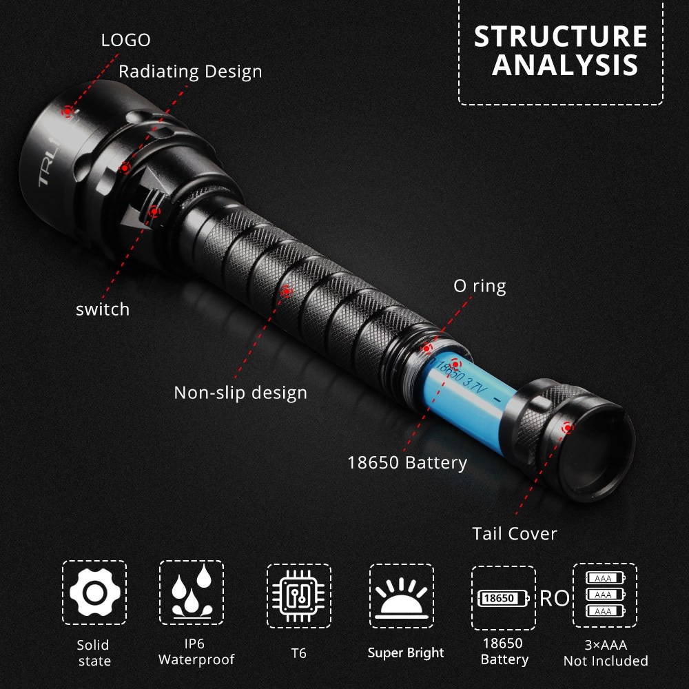 Underwater Torch Diving LED Flashlight