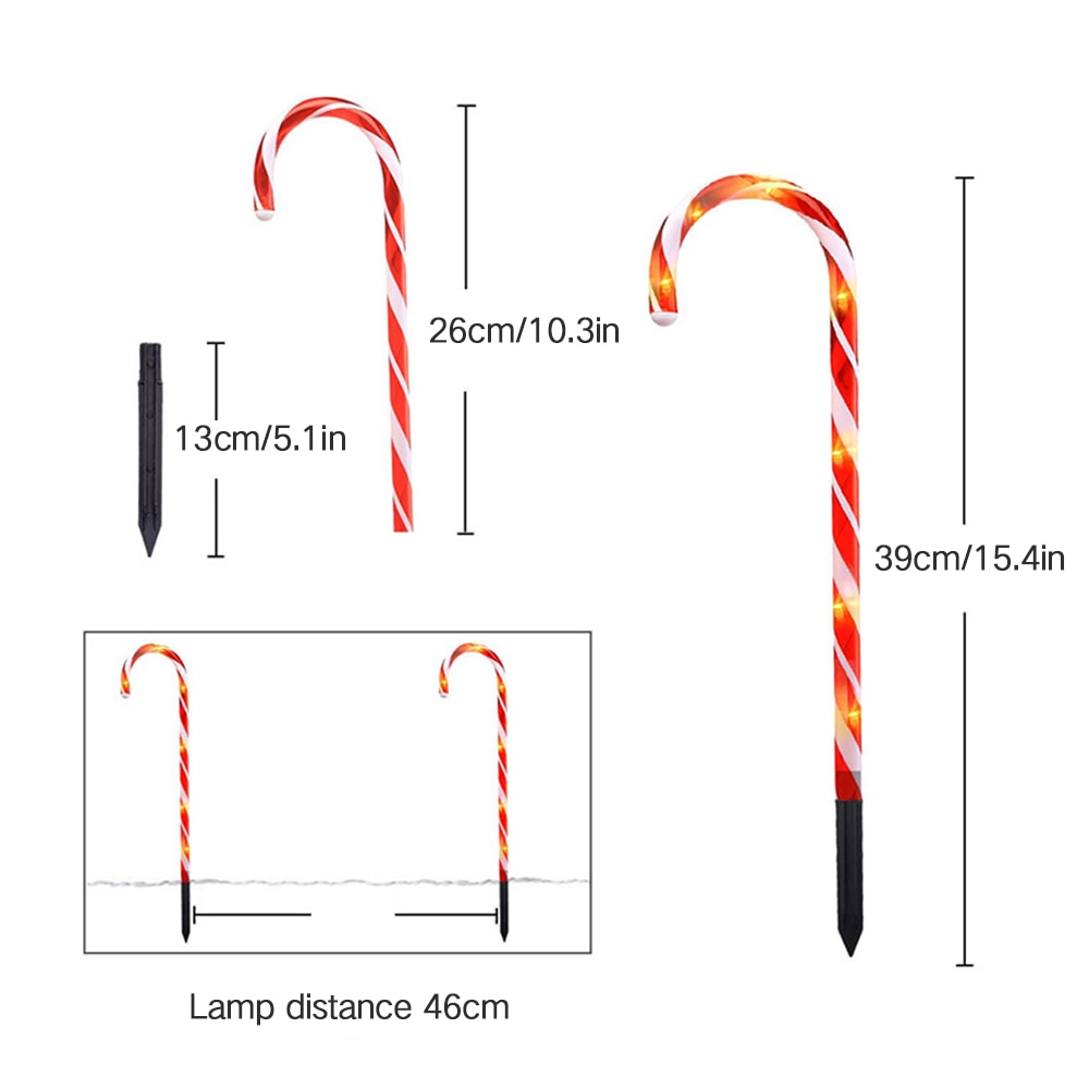 Candy Cane Lights Set of 4