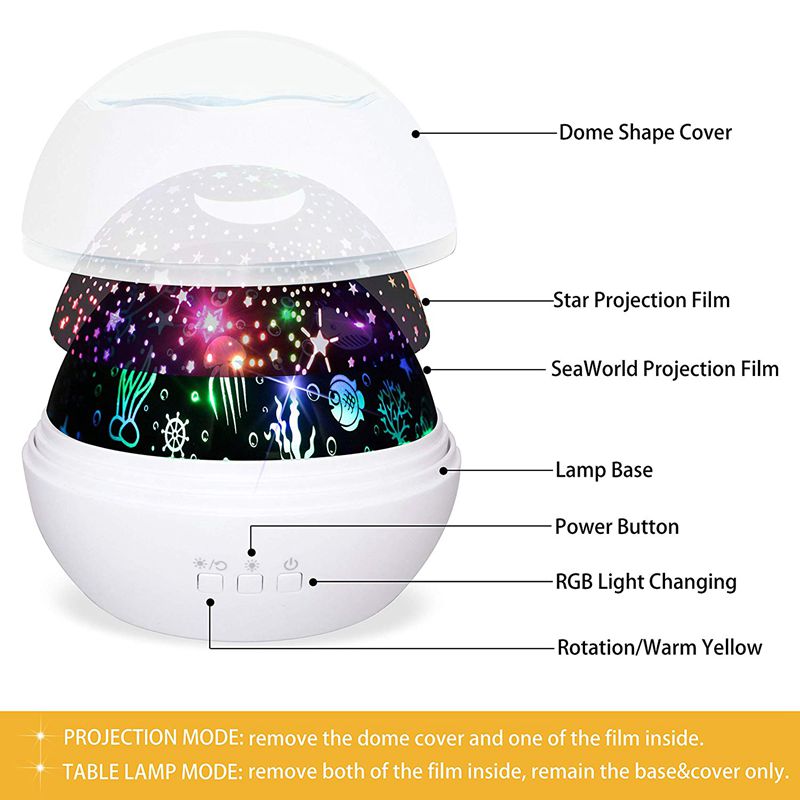 Night Light Rotating Projector