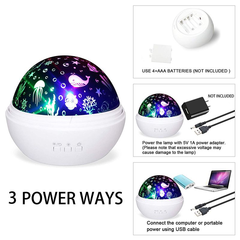 Night Light Rotating Projector