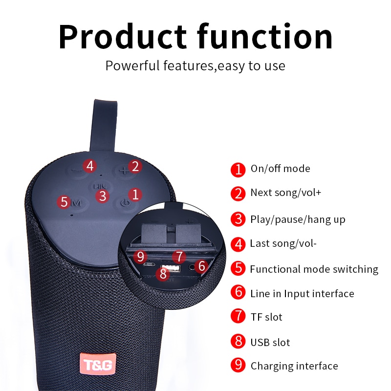 Portable Waterproof Bluetooth Speaker Device