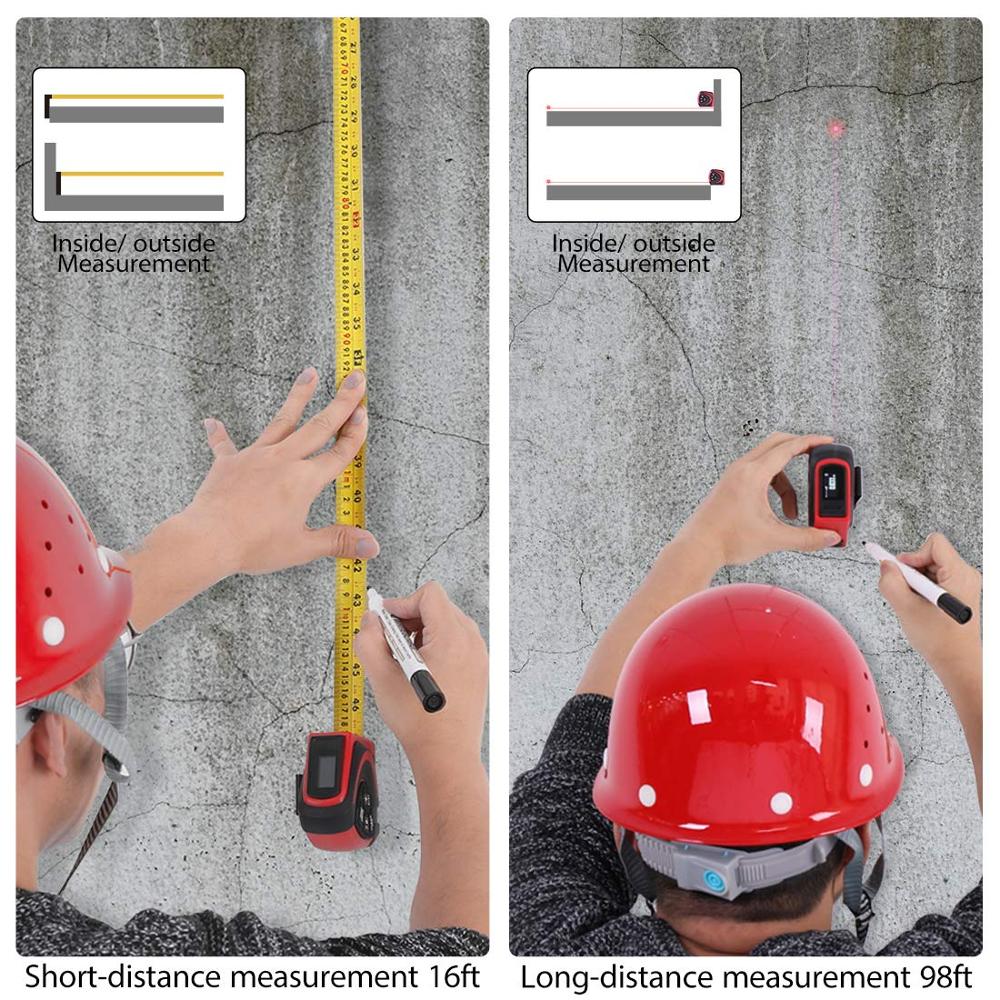 Retractable Tape Measure with Laser