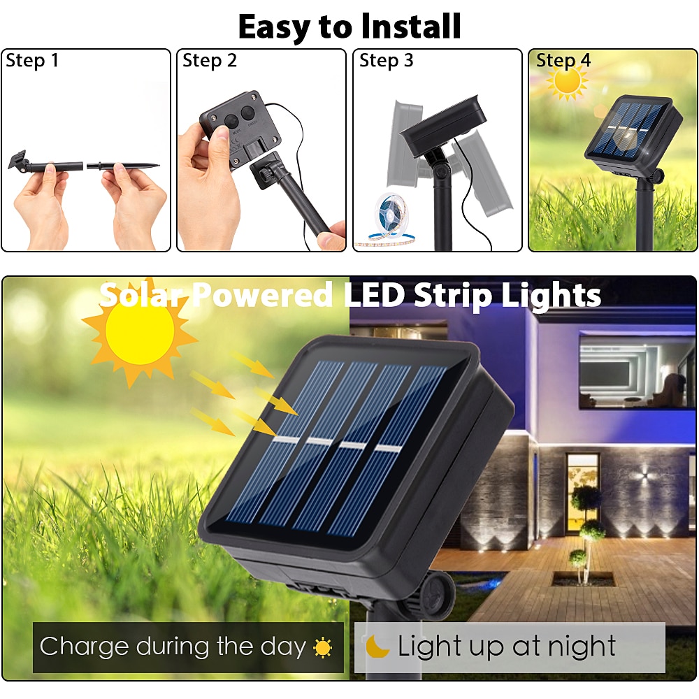 Solar LED Strip Lights Garden Decoration