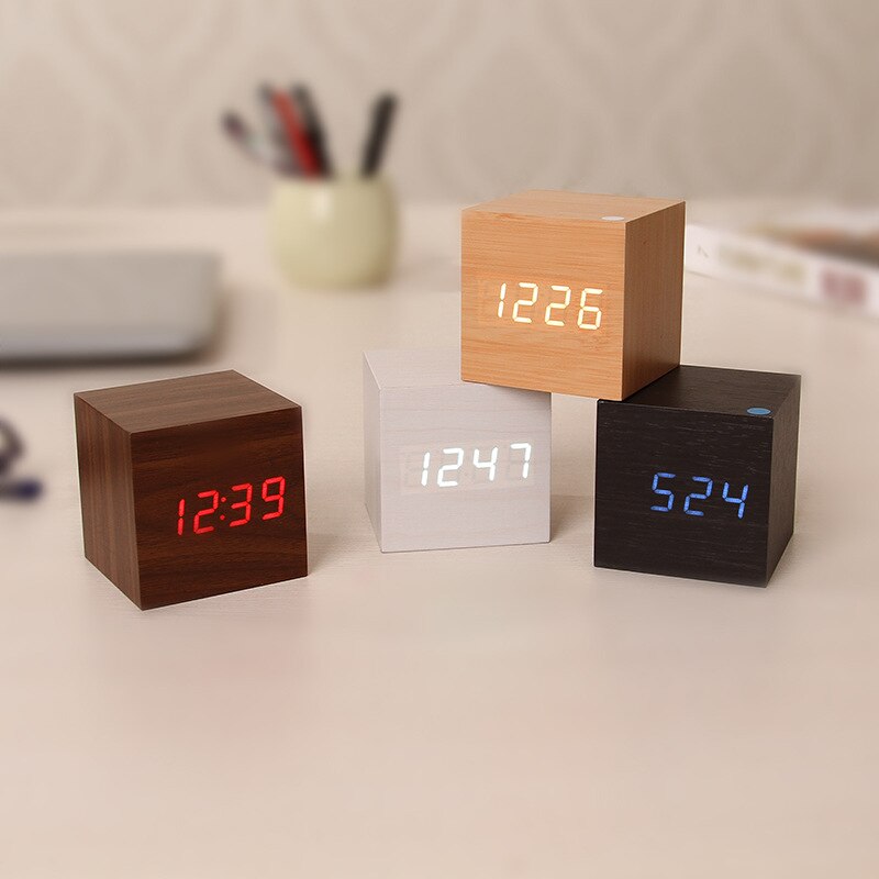 Digital Wood Clock LED Alarm Clock