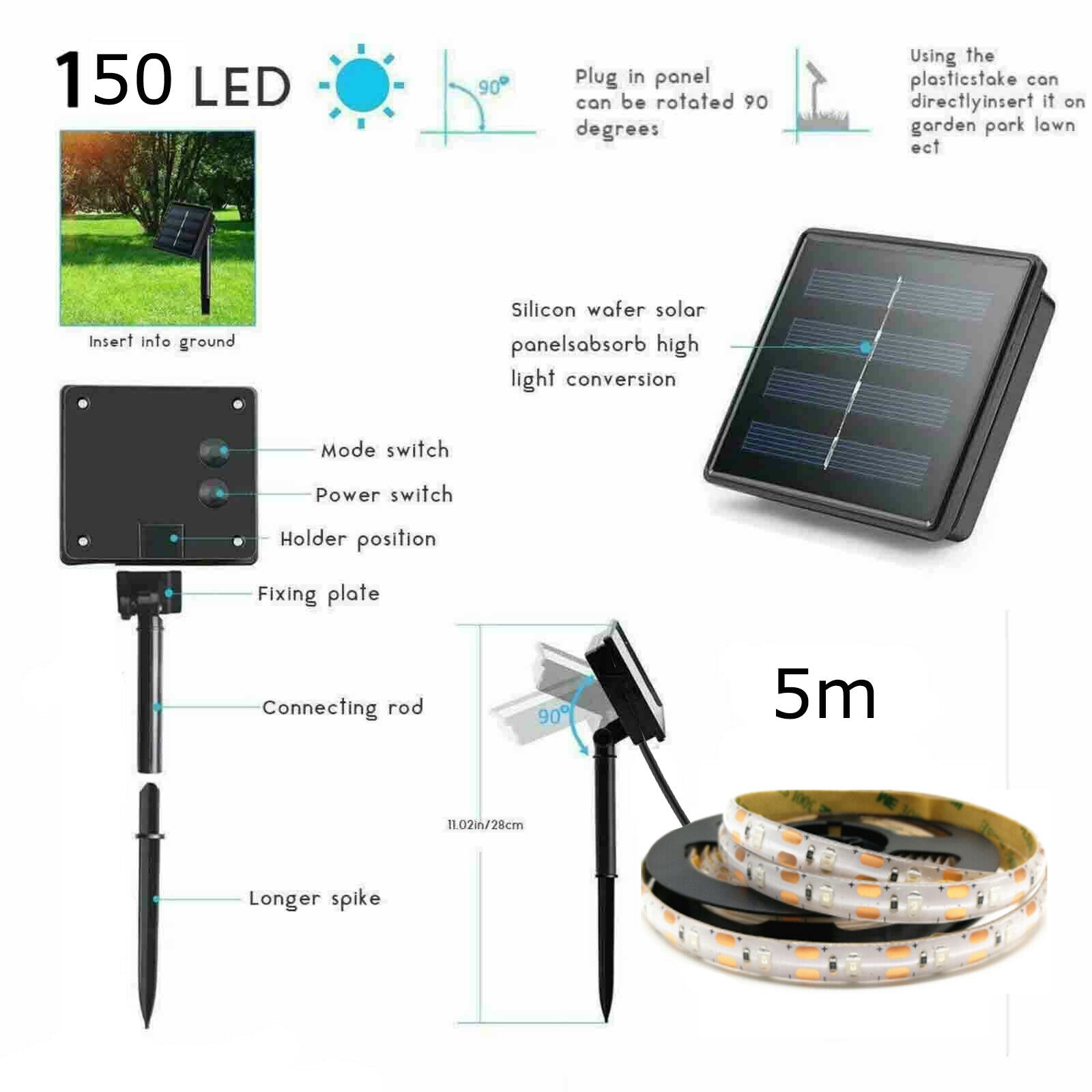 Outdoor Solar Light Strip (5 meters)