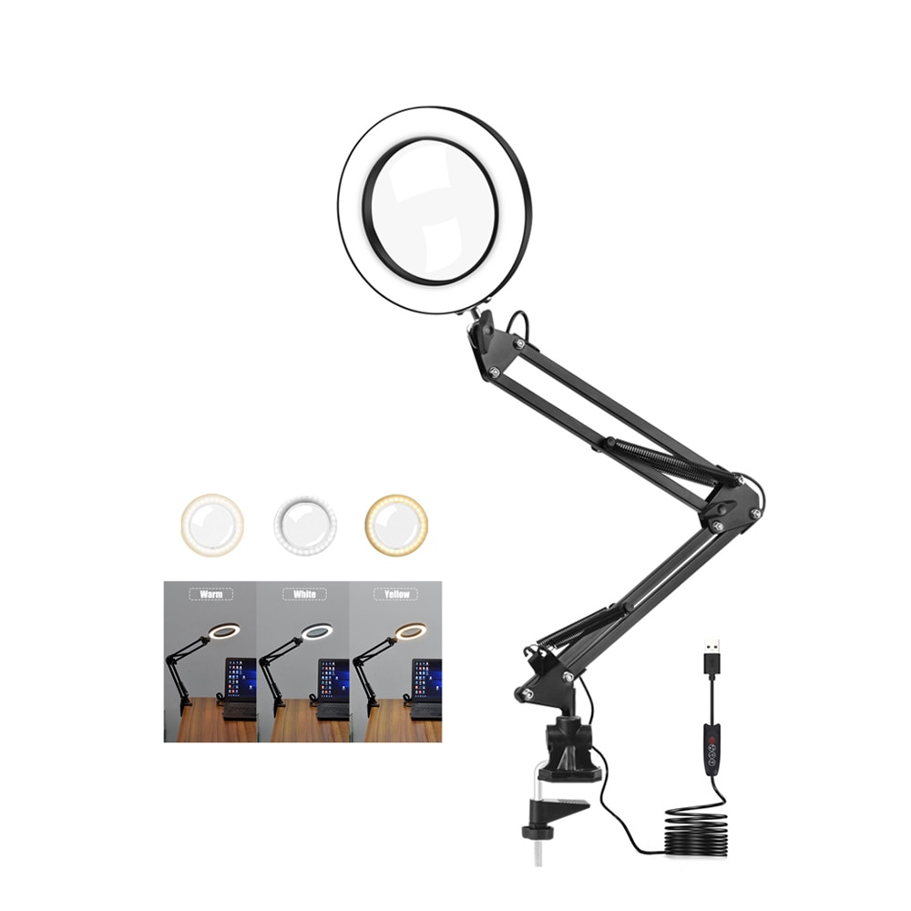 Magnifying Desk Lamp LED Glass Light