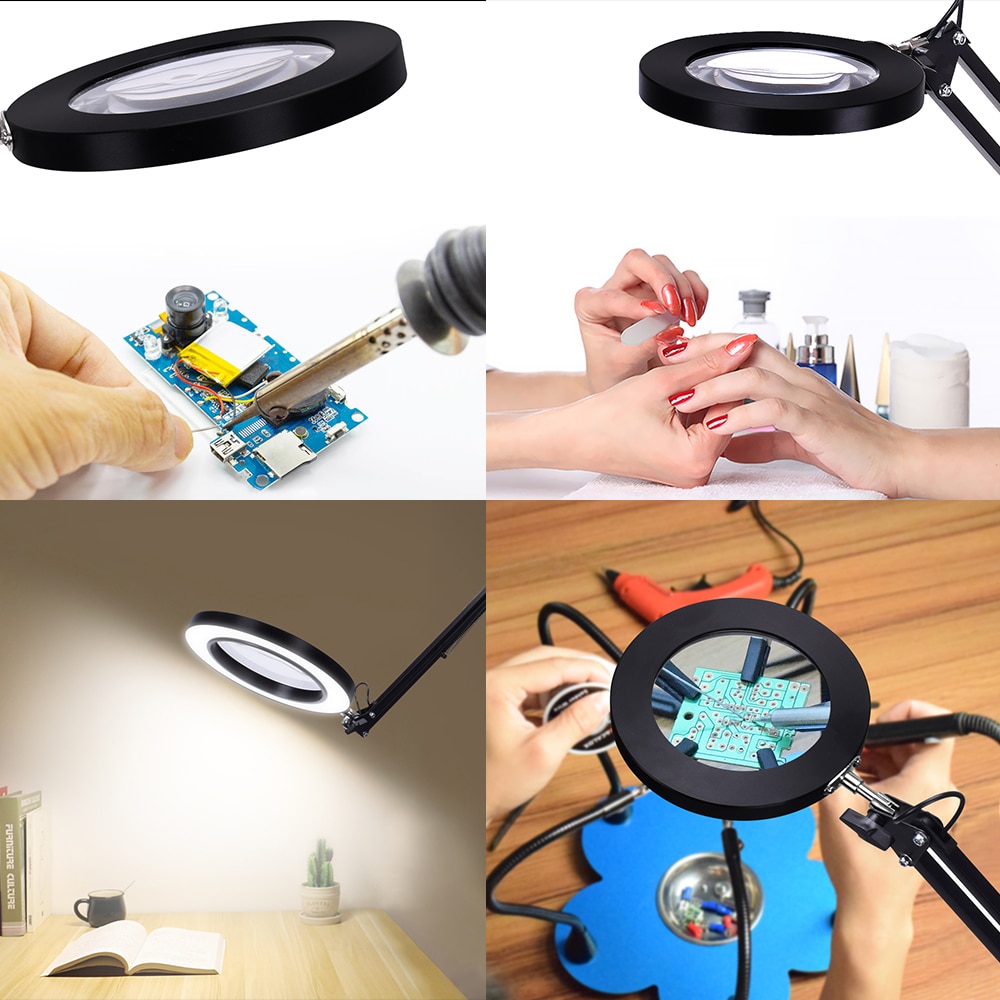 Magnifying Desk Lamp LED Glass Light