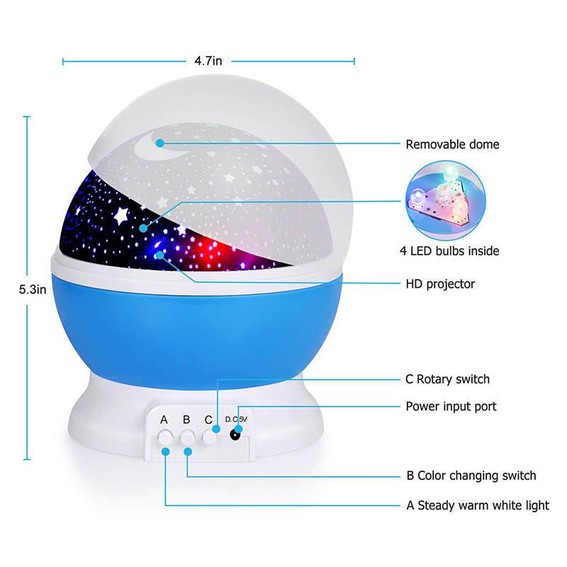 Kids Night Light Projector Rotating Night Light