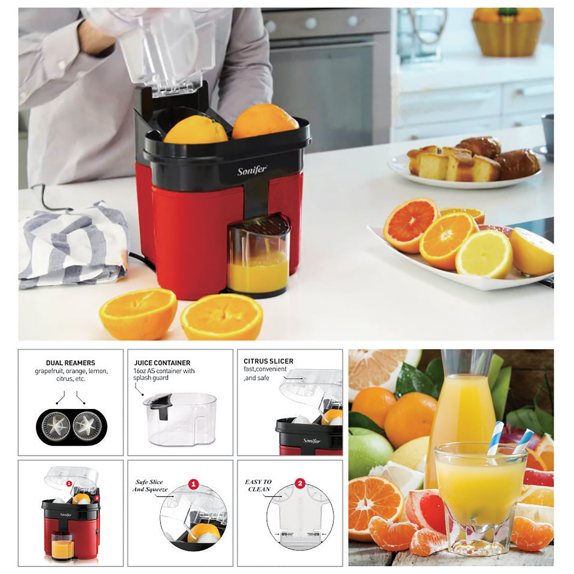 Electric Citrus Juicer Easy Press Design