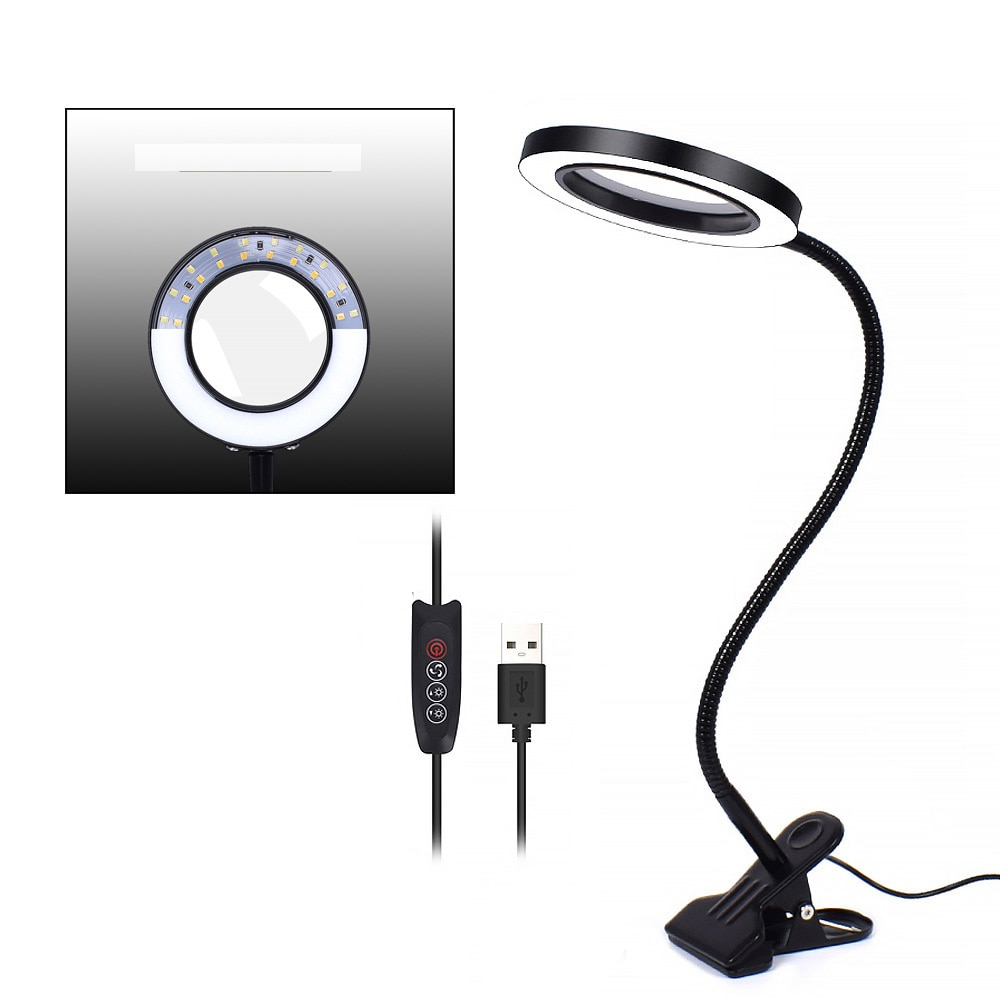 Magnifier with Light Flexible Lamp