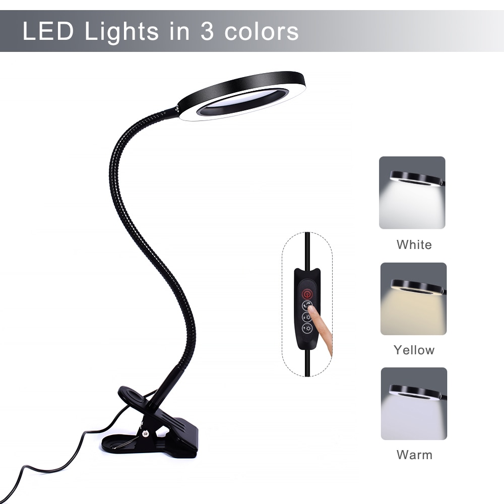 Magnifier with Light Flexible Lamp