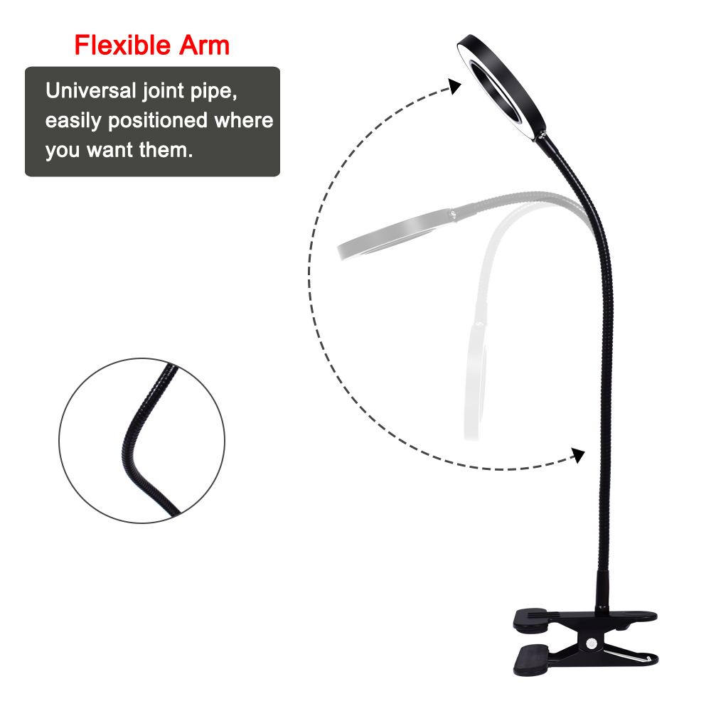 Magnifier with Light Flexible Lamp