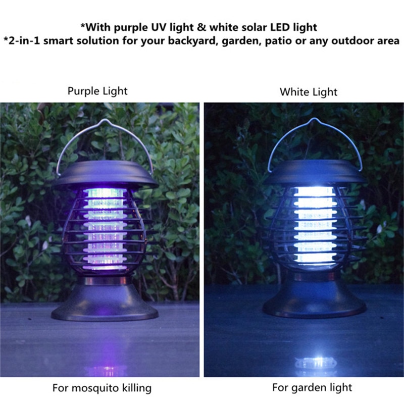 Solar Bug Zapper Mosquito Killer Lamp