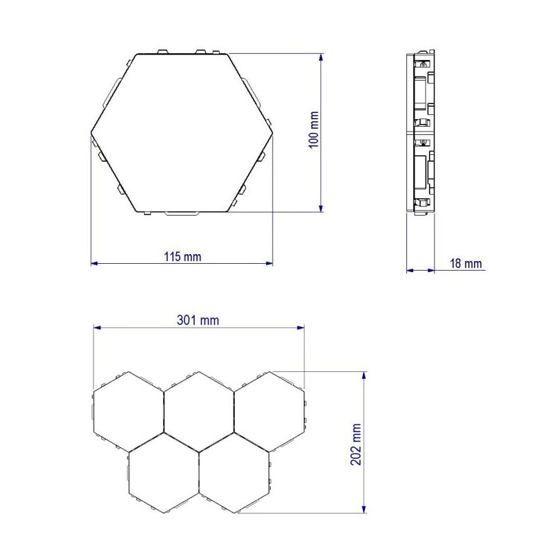 Hexagon Wall Light Touch Sensitive Lamp