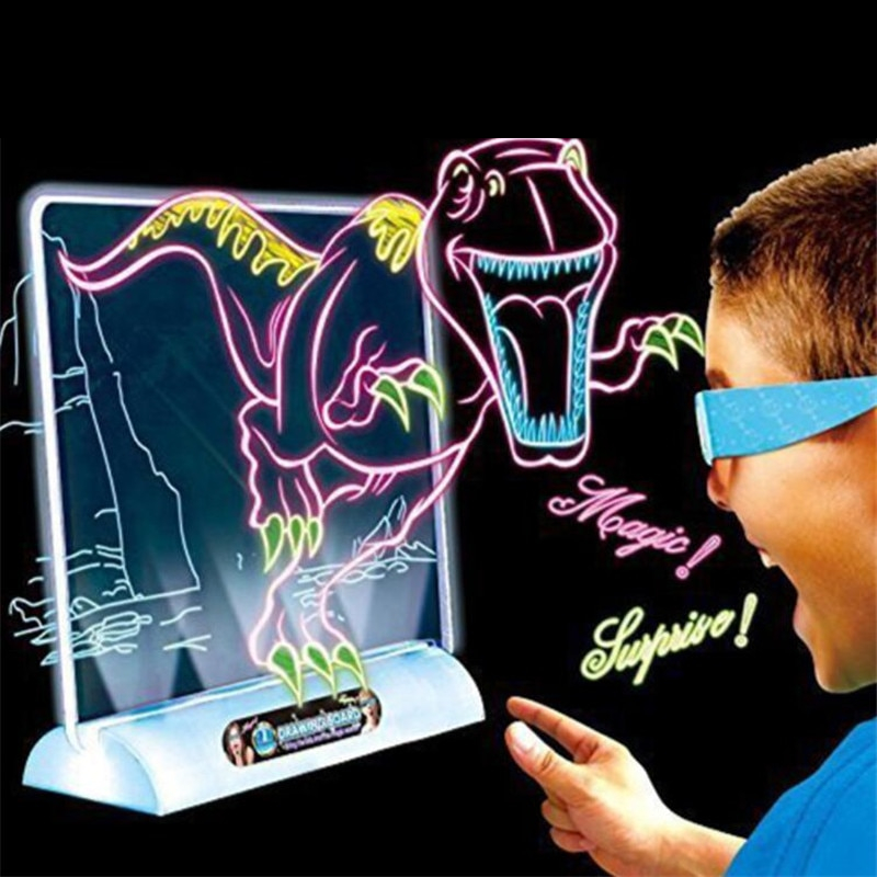 3D Light Up Drawing Board Doodle Pad