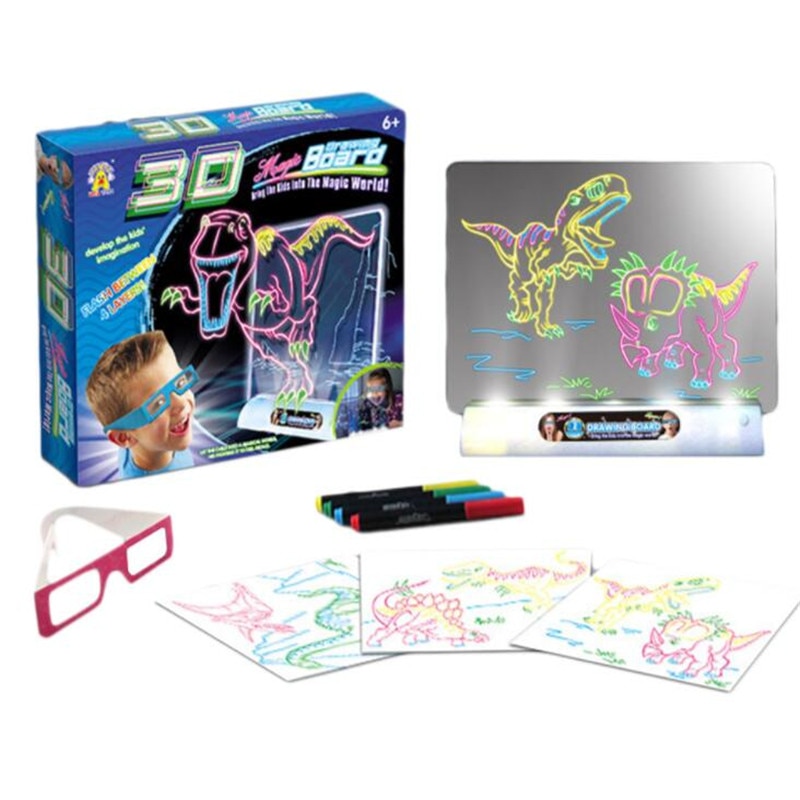 3D Light Up Drawing Board Doodle Pad