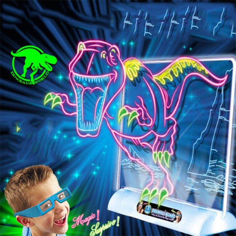 3D Light Up Drawing Board Doodle Pad