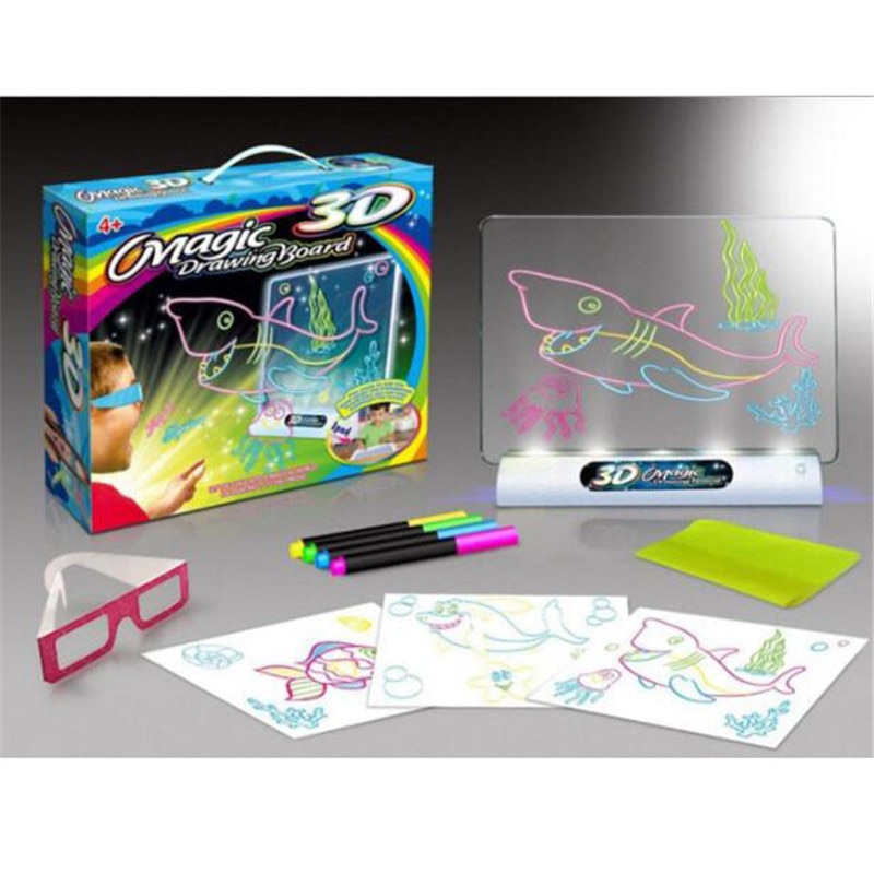 3D Light Up Drawing Board Doodle Pad