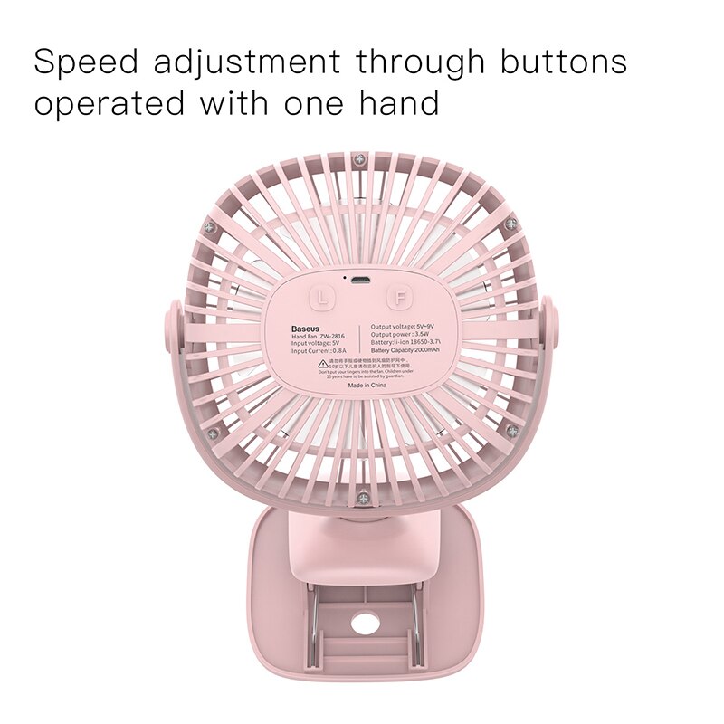 Clip-On Desk Fan Portable and Rechargeable