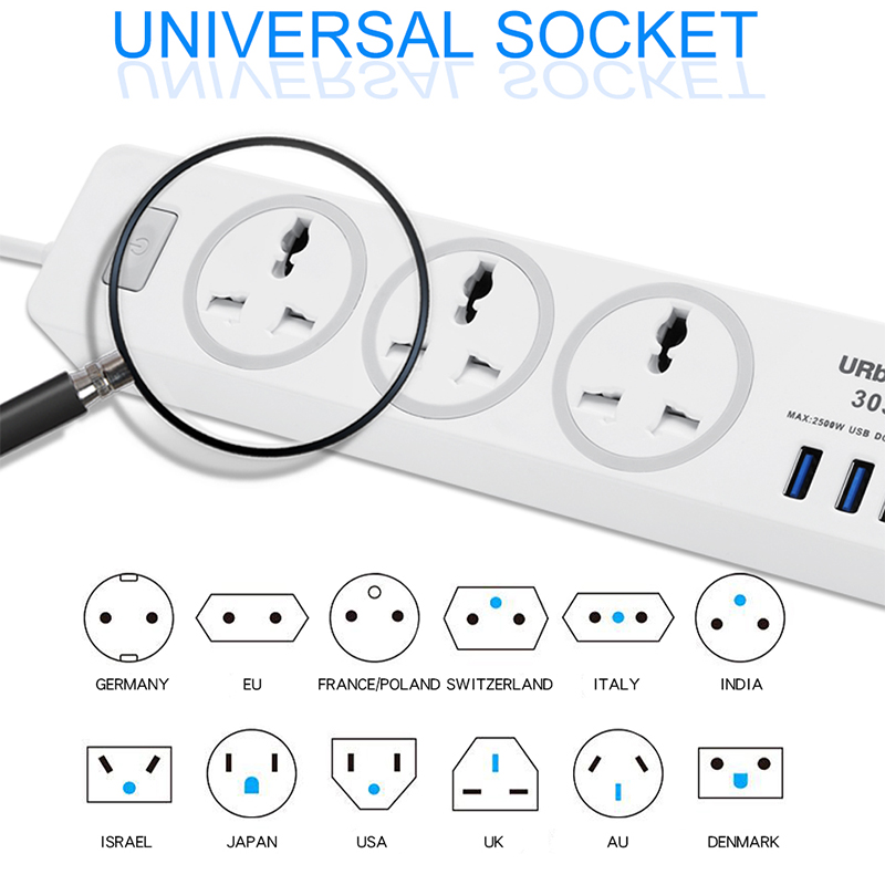 Power Extension Cord with USB Socket