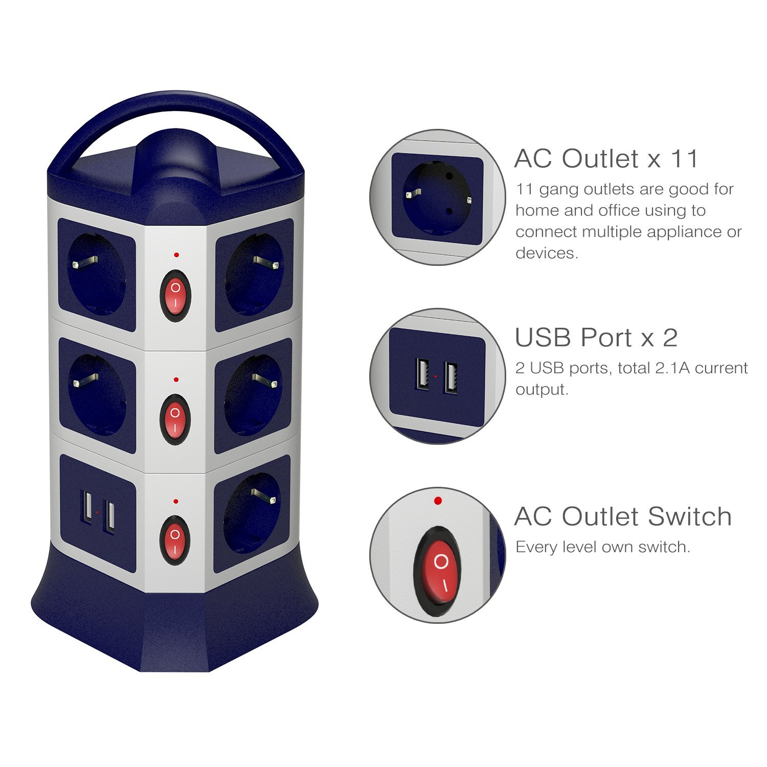 Retractable Extension Cord Multi-Socket