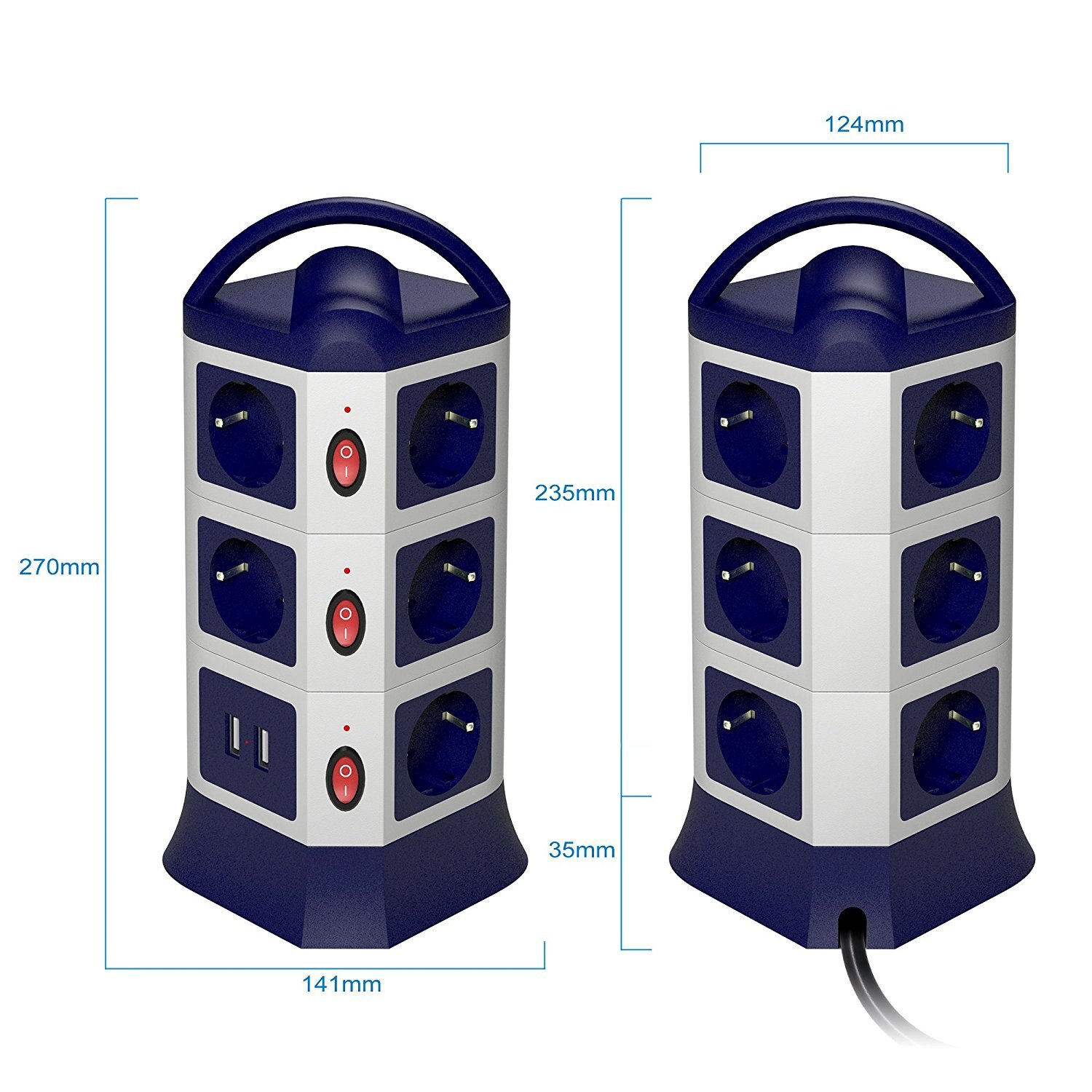 Retractable Extension Cord Multi-Socket