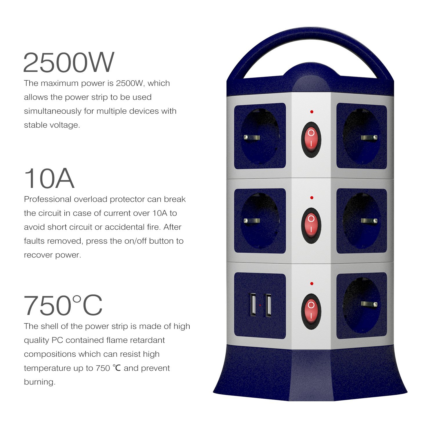 Retractable Extension Cord Multi-Socket