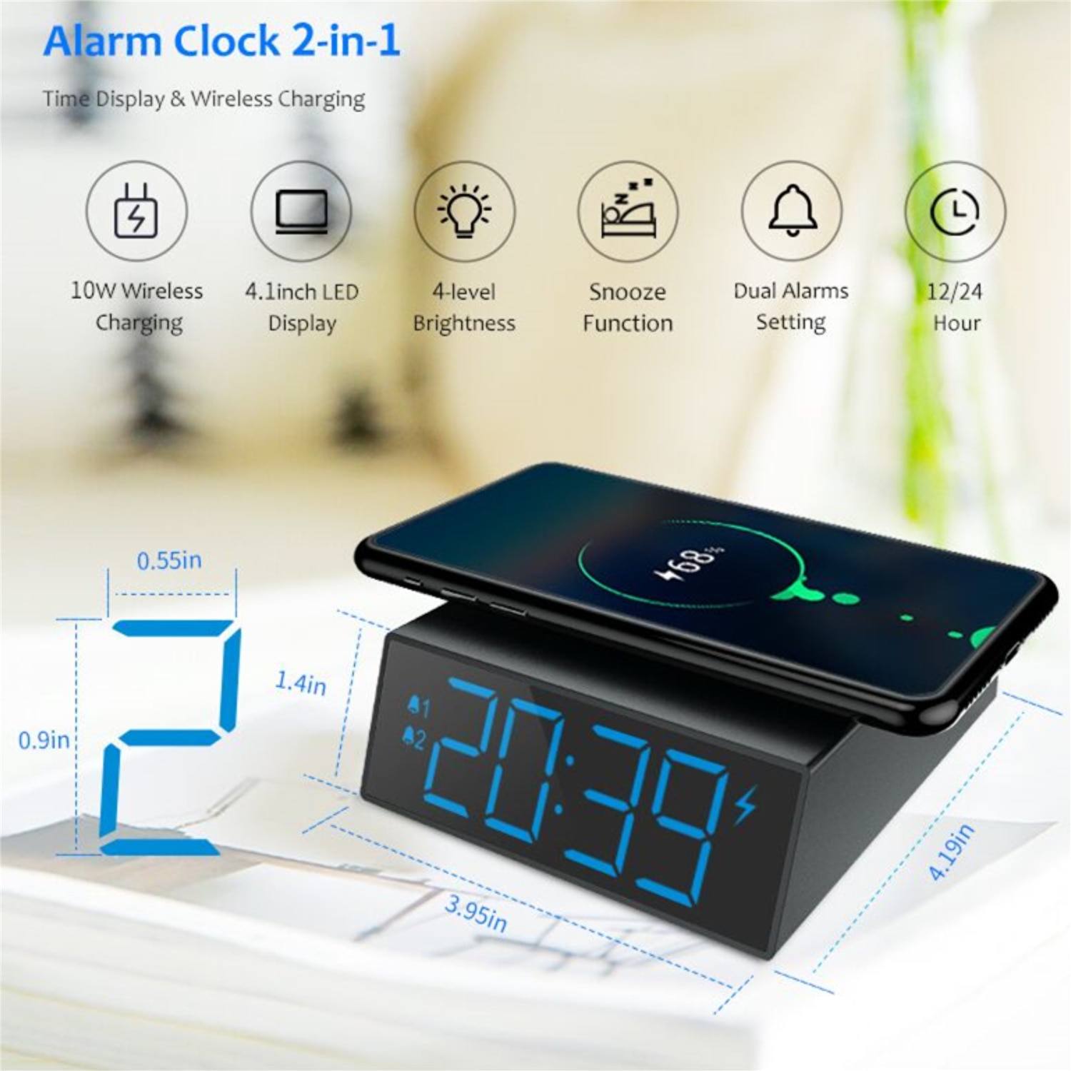 Alarm Clock with Phone Charger Device