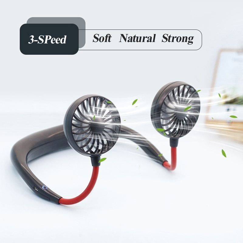 Portable Neck Fan Rechargeable Double Head Fan