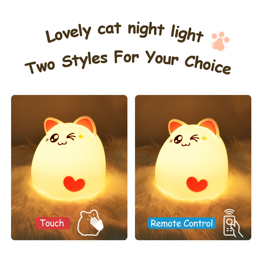 Cute Night Light Lovely Cat Lamp