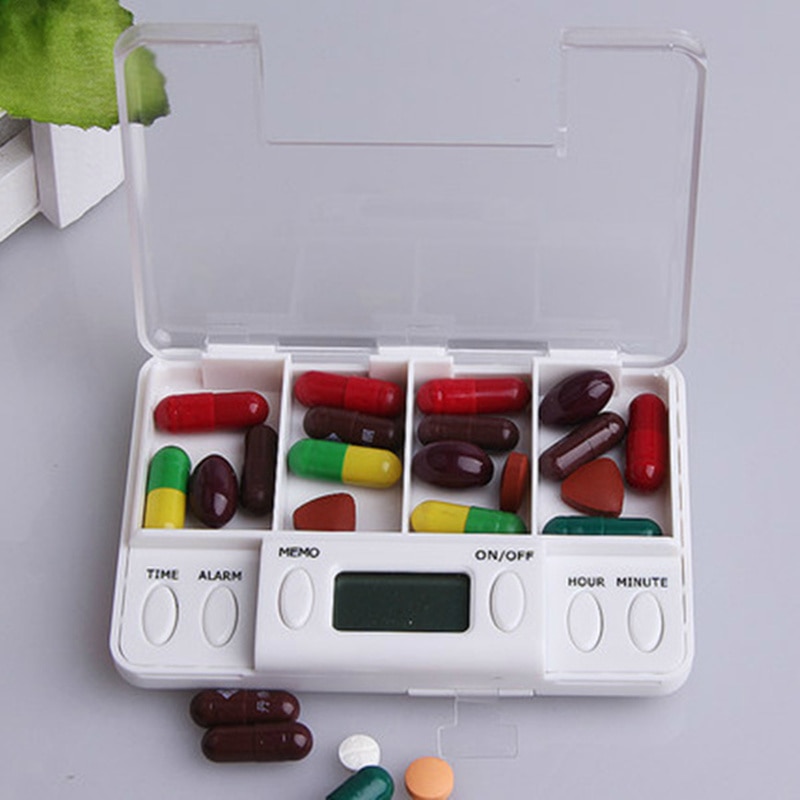 Pill Box with Alarm Four Grid