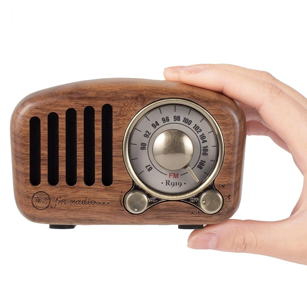 Wood Radio Rechargeable Mini Radio