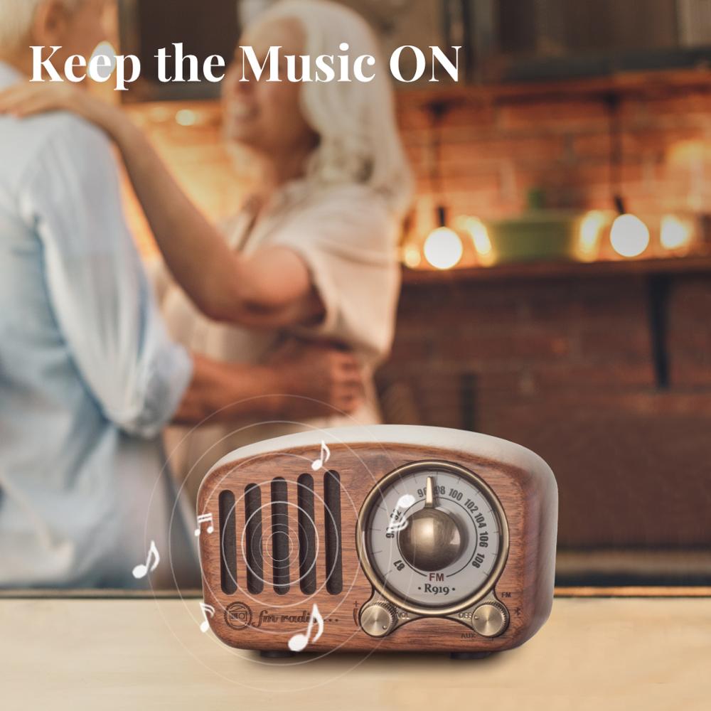 Wood Radio Rechargeable Mini Radio