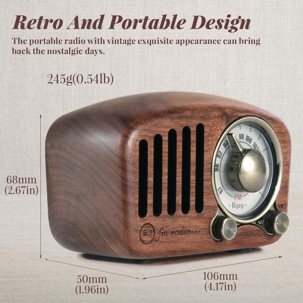 Wood Radio Rechargeable Mini Radio